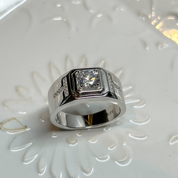 Sterling silver thick ring with stone for men and women - Picture 4 of 9